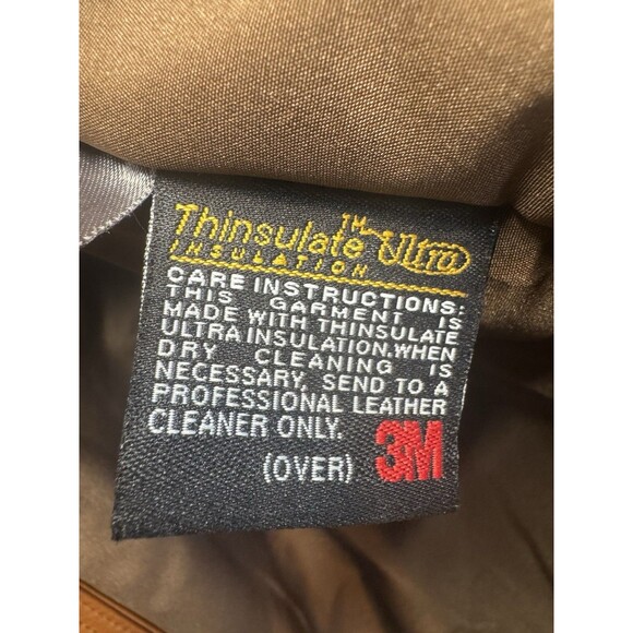 Vintage Wilsons Leather Pelle Studio Mens XL Brown Insulated Leather Jacket Coat - Picture 10 of 16